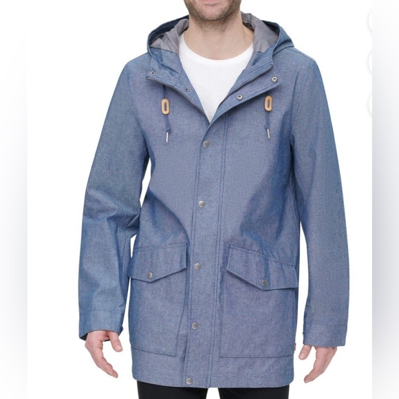 Levi's Coated Cotton Nylon Midlength Fishtail Parka